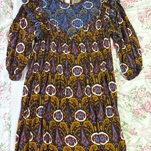 Anthropologie Multicolor Patterned Midi Dress